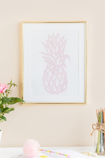 Blush Pineapple Watercolor Framed Print | Happy National Pineapple Day | Kayla's Favorite Pineapple Things | Basic Bash Events