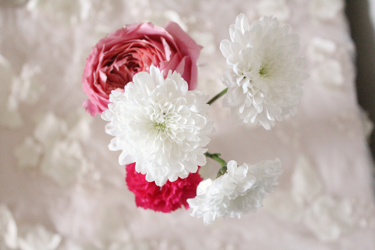 garden rose carnation blush wedding flowers