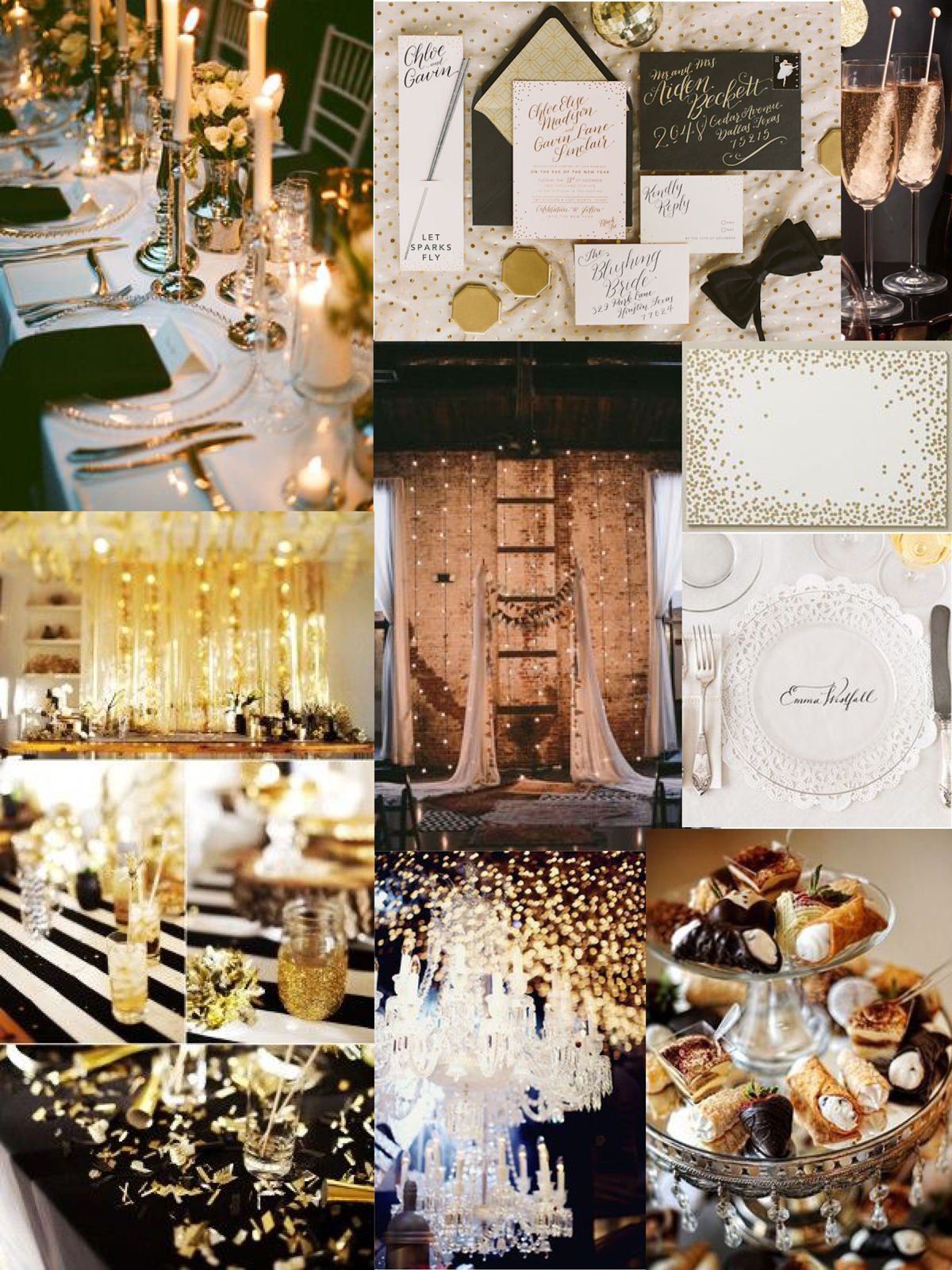 New Years Eve Inspiration Green Silver and Gold Shoot