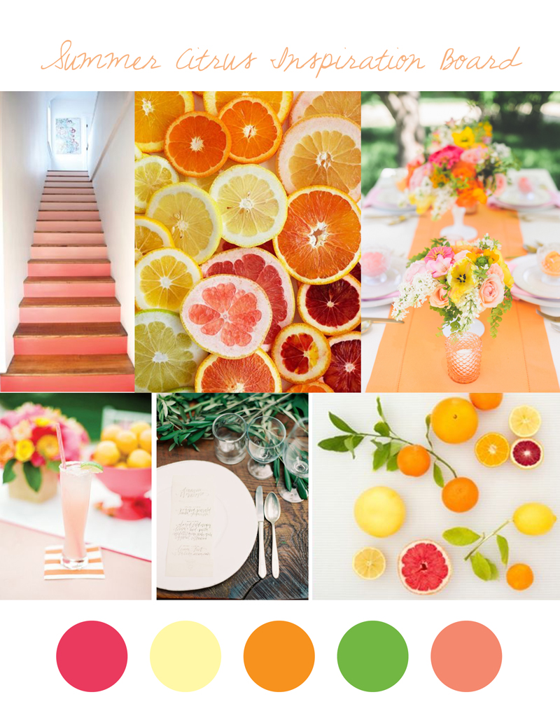 Bright Summer Citrus Wedding Inspiration Board