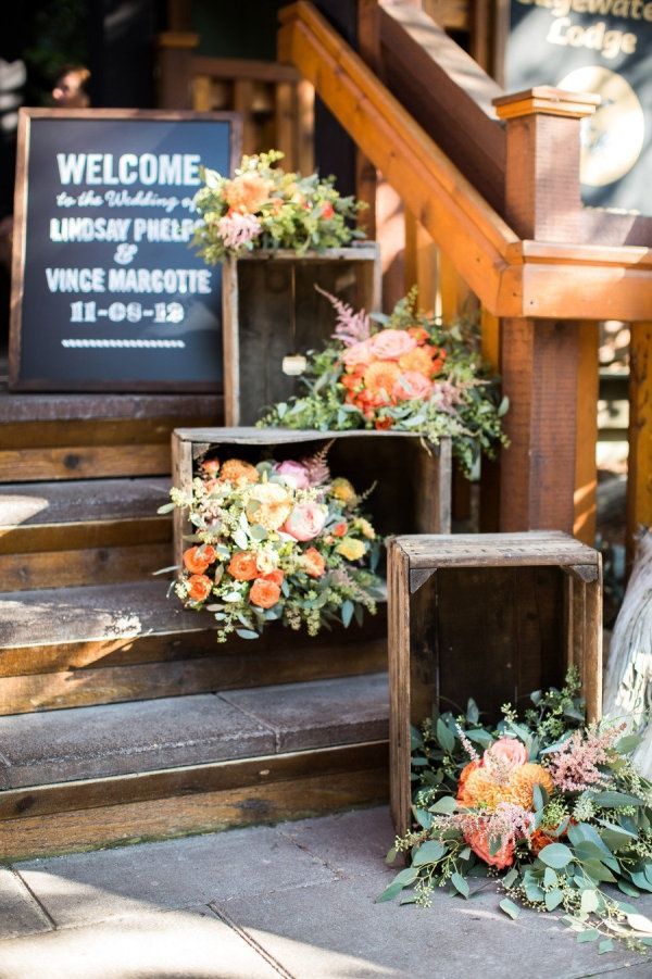 Rustic Wooden Boxes Wedding Decor
