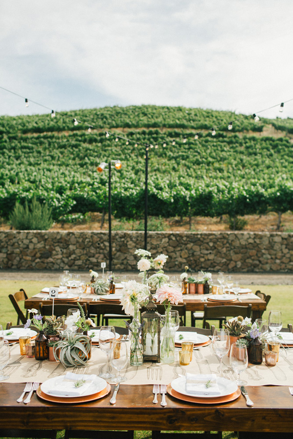 Copper and Rustic Wedding Tablescape