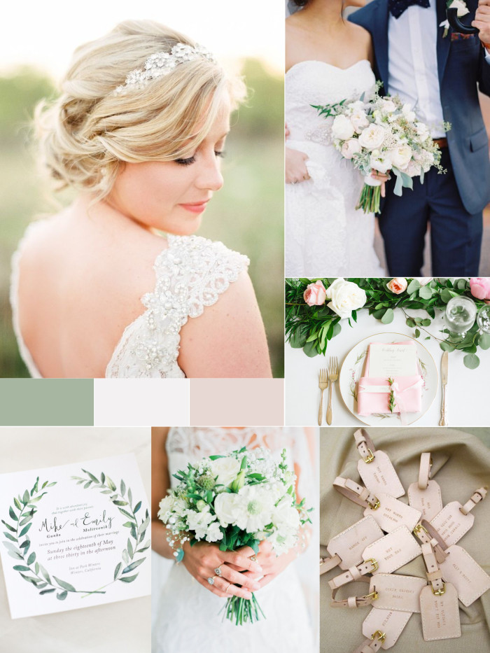 elegant romantic organic white and green wedding inspiration
