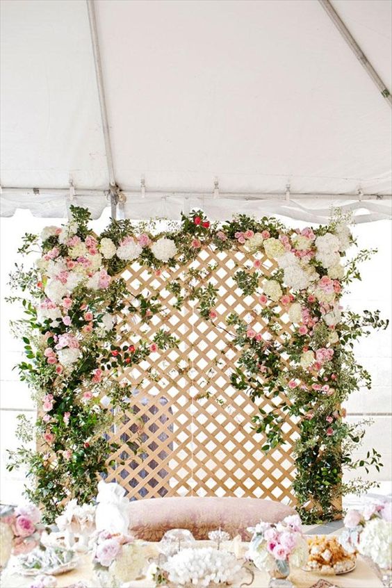 Flower Lattice Garden Wedding Backdrop | Basic Bash Events