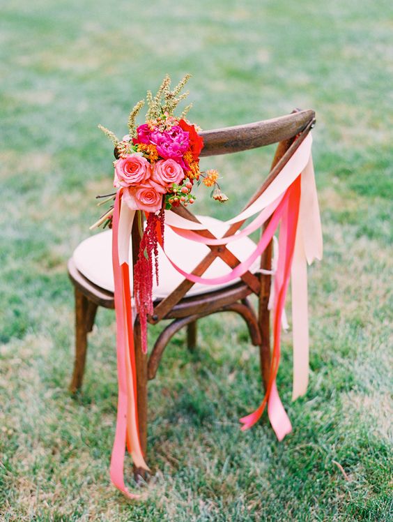 Boho Ribbon Wedding Chair Decor | Basic Bash Events